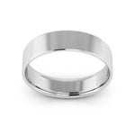 14K White Gold 5mm extra light flat comfort fit wedding bands - DELLAFORA