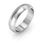 14K White Gold 5mm half round diamond wedding band - DELLAFORA