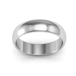 14K White Gold 5mm half round wedding band - DELLAFORA