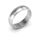 14K White Gold 5mm half round wedding band - DELLAFORA