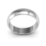 14K White Gold 5mm half round wedding band - DELLAFORA