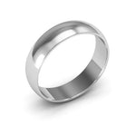 14K White Gold 5mm half round wedding band - DELLAFORA