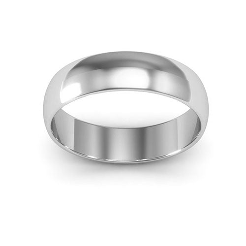 14K White Gold 5mm half round wedding band - DELLAFORA