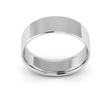 14K White Gold 6mm extra light flat comfort fit wedding bands - DELLAFORA