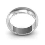 14K White Gold 6mm heavy weight half round wedding band - DELLAFORA