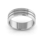 14K White Gold 6mm rigged flat wedding band - DELLAFORA