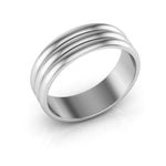 14K White Gold 6mm rigged half round wedding band - DELLAFORA