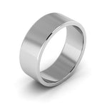 14K White Gold 7mm flat wedding band - DELLAFORA