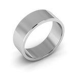 14K White Gold 7mm flat wedding band - DELLAFORA