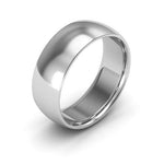 14K White Gold 7mm half round comfort fit wedding band - DELLAFORA