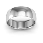 14K White Gold 7mm half round comfort fit wedding band - DELLAFORA