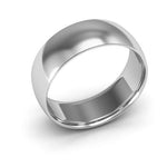 14K White Gold 7mm half round comfort fit wedding band - DELLAFORA