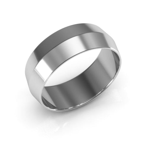 14K White Gold 7mm knife edge wedding band - DELLAFORA