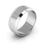 14K White Gold 8mm beveled edge wedding band - DELLAFORA