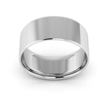 14K White Gold 8mm extra light flat comfort fit wedding bands - DELLAFORA