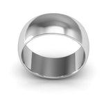 14K White Gold 8mm half round wedding band - DELLAFORA