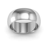 14K White Gold 8mm heavy weight half round wedding band - DELLAFORA