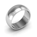 14K White Gold 8mm heavy weight half round wedding band - DELLAFORA