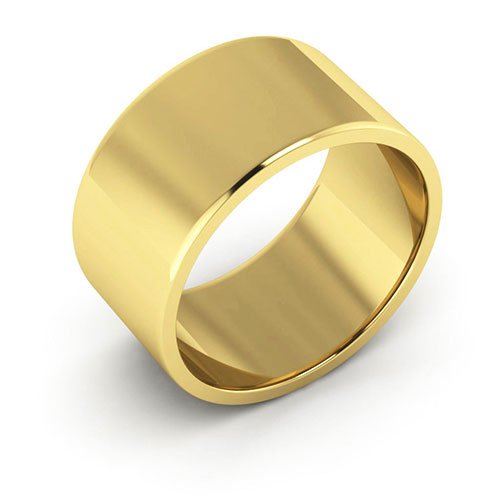 14K Yellow Gold 10mm flat wedding band - DELLAFORA