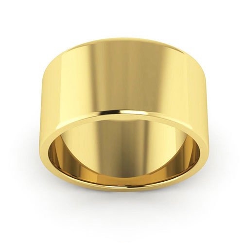 14K Yellow Gold 10mm flat wedding band - DELLAFORA