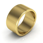 14K Yellow Gold 10mm heavy weight flat wedding band - DELLAFORA