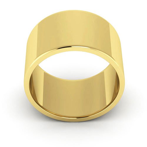 14K Yellow Gold 12mm flat wedding band - DELLAFORA