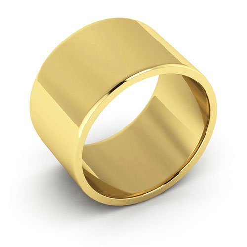 14K Yellow Gold 12mm flat wedding band - DELLAFORA