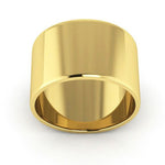 14K Yellow Gold 12mm flat wedding band - DELLAFORA