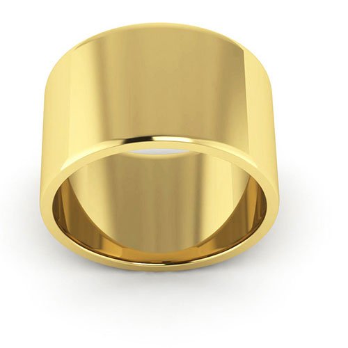 14K Yellow Gold 12mm flat wedding band - DELLAFORA