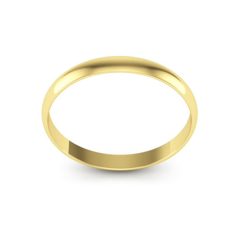 14K Yellow Gold 2.5mm extra light half round wedding bands - DELLAFORA