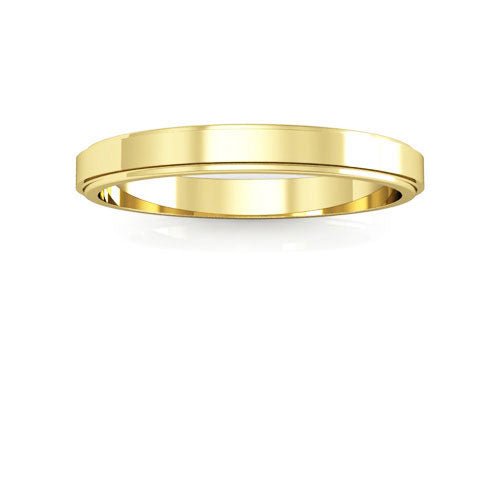 14K Yellow Gold 2.5mm flat edge design wedding band - DELLAFORA