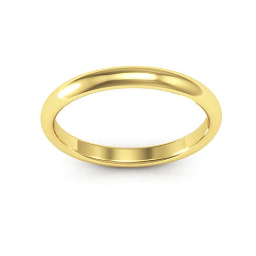 14K Yellow Gold 2.5mm half round comfort fit wedding band - DELLAFORA