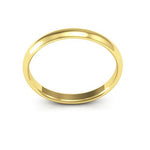 14K Yellow Gold 2.5mm half round comfort fit wedding band - DELLAFORA