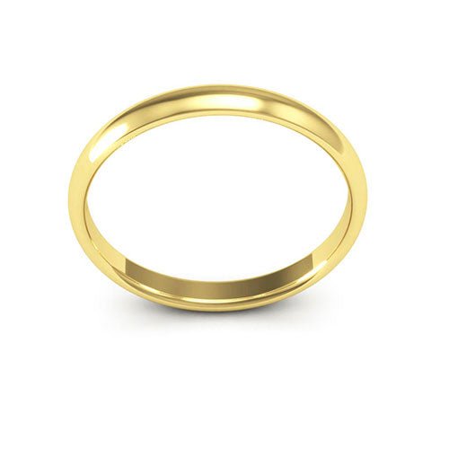 14K Yellow Gold 2.5mm half round comfort fit wedding band - DELLAFORA