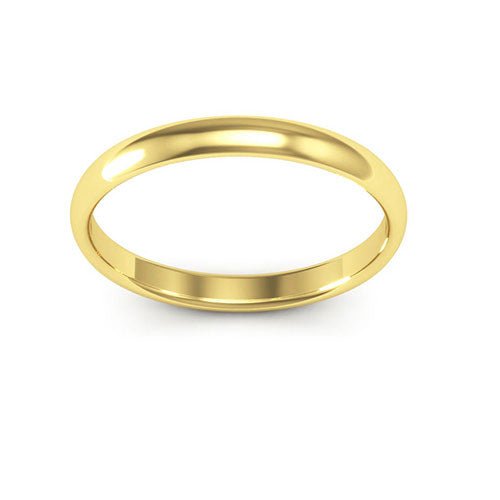 14K Yellow Gold 2.5mm half round comfort fit wedding band - DELLAFORA