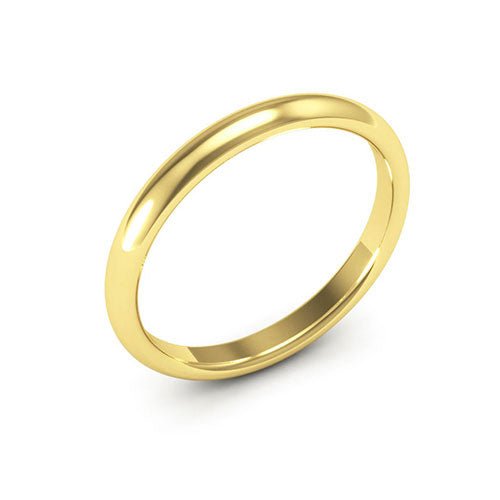 14K Yellow Gold 2.5mm half round comfort fit wedding band - DELLAFORA