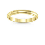 14K Yellow Gold 2.5mm half round edge design wedding band - DELLAFORA