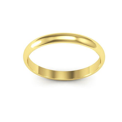 14K Yellow Gold 2.5mm half round wedding band - DELLAFORA