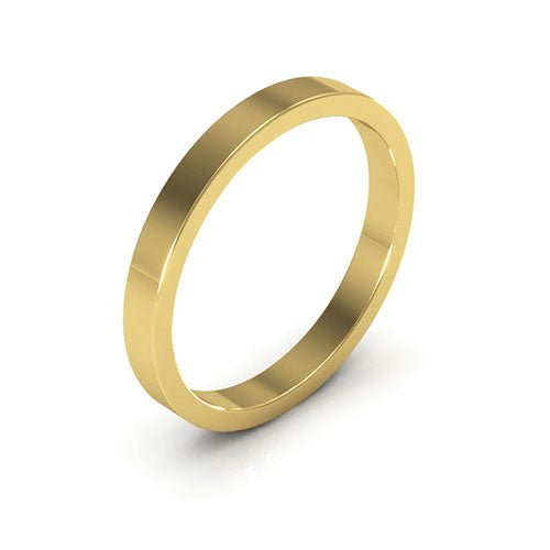 14K Yellow Gold 2.5mm heavy weight flat wedding band - DELLAFORA