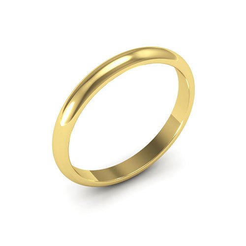 14K Yellow Gold 2.5mm heavy weight half round wedding band - DELLAFORA