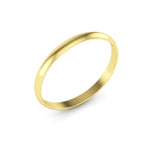 14K Yellow Gold 2mm extra light half round wedding bands - DELLAFORA