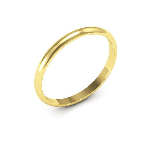 14K Yellow Gold 2mm half round wedding band - DELLAFORA