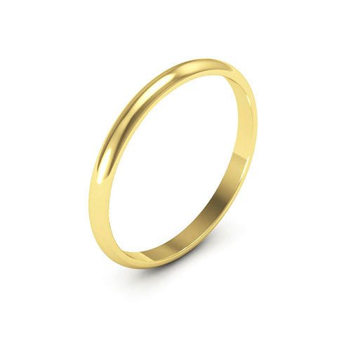 14K Yellow Gold 2mm half round wedding band - DELLAFORA