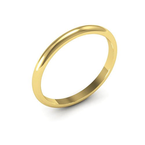 14K Yellow Gold 2mm heavy weight half round wedding band - DELLAFORA