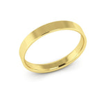 14K Yellow Gold 3mm extra light flat comfort fit wedding bands - DELLAFORA