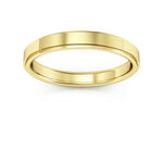 14K Yellow Gold 3mm flat edge design comfort fit wedding band - DELLAFORA