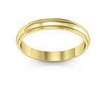 14K Yellow Gold 3mm half round edge design wedding band - DELLAFORA