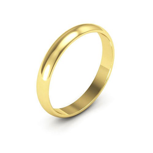 14K Yellow Gold 3mm half round wedding band - DELLAFORA