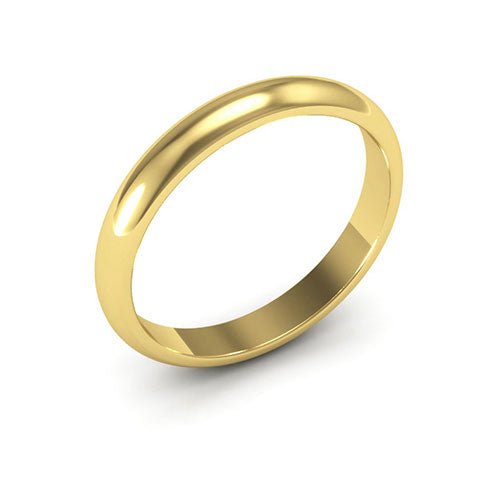 14K Yellow Gold 3mm heavy weight half round wedding band - DELLAFORA