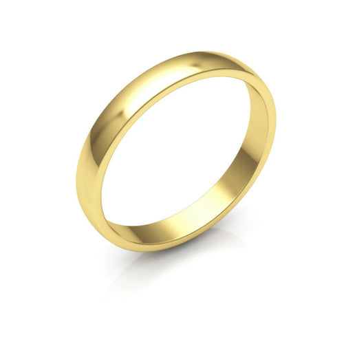 14K Yellow Gold 3mm low dome wedding band - DELLAFORA